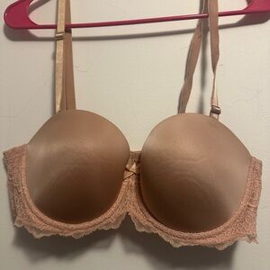 Elegant 5-Way  Tan Lace Push-Up Bra
